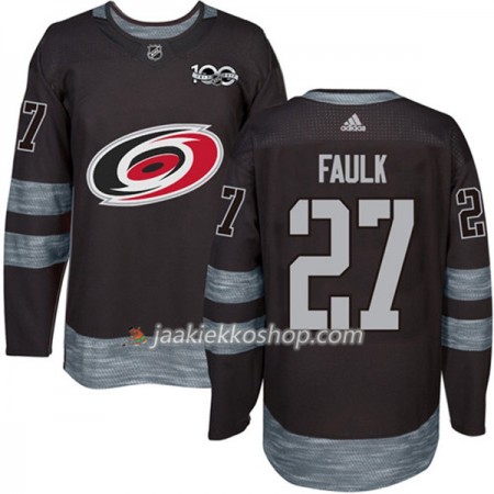 Miehille NHL Carolina Hurricanes Pelipaita Justin Faulk 27 1917-2017 100th Anniversary Adidas Musta Authentic